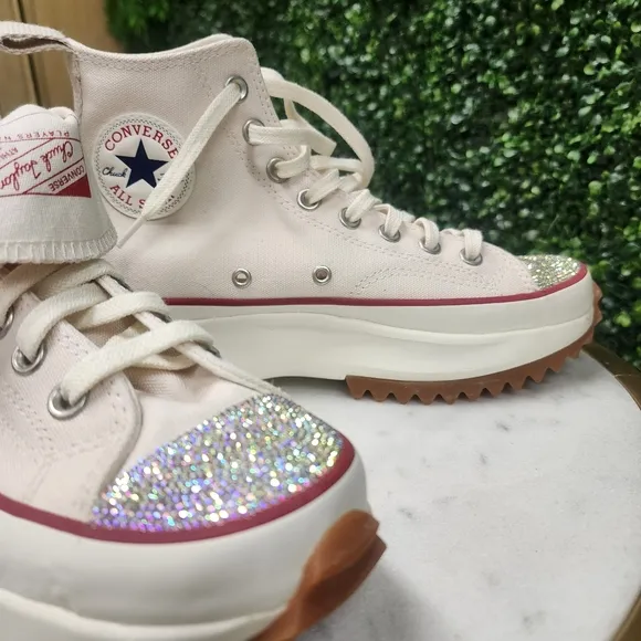 Converse RUN STAR HIKE HI Custom Swavarski Platform Sneakers
