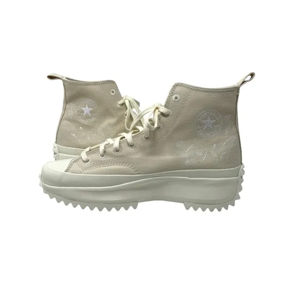 Converse Run Star Hike Platform Sneakers Men's Shoes Skate Canvas Ivory A02078C