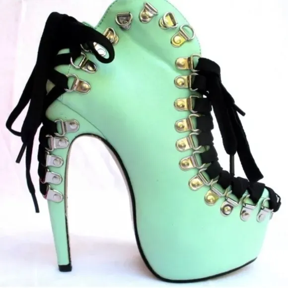 COPY - Lace up red kiss boots ankle level