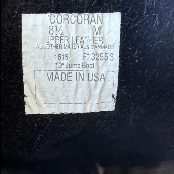 Corcoran Black Field Lace Up Combat 10” Jump Boot Made in USA Men’s Size 8.5
