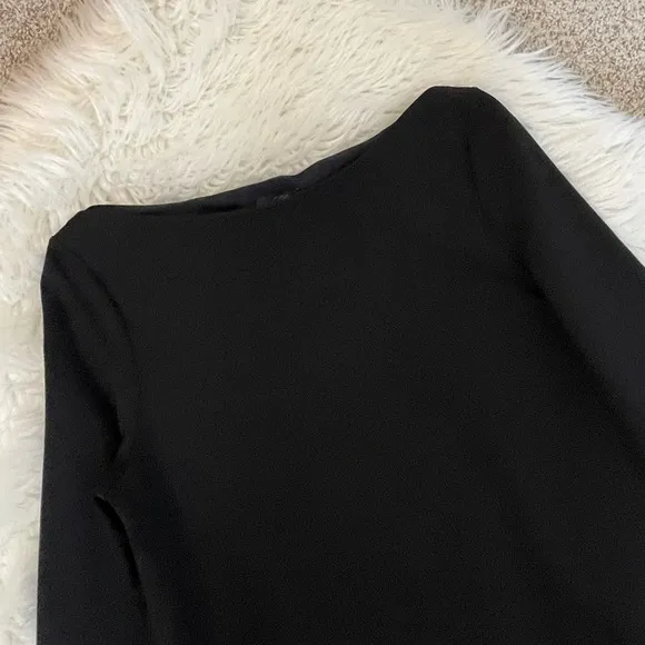 COS Black Boat Neck Long Sleeves Contrast Cuff Shift Dress