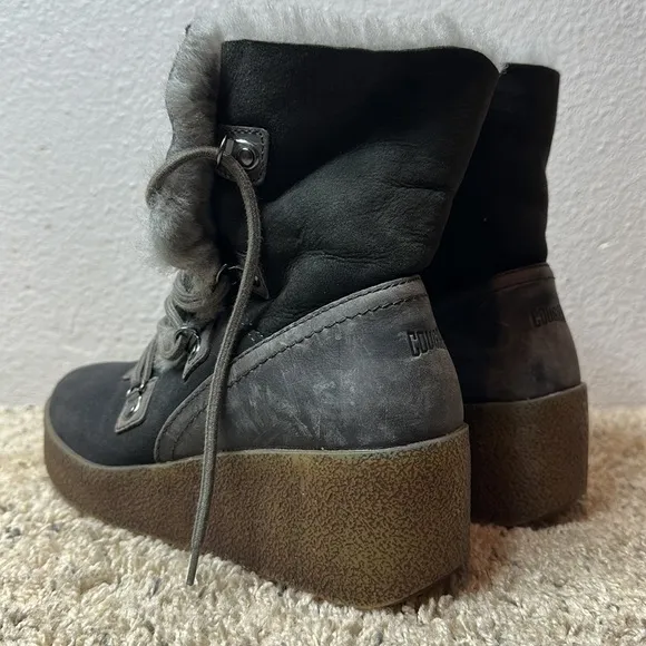 COUGAR Womens Dylan Microsuede Lace Up Wedge Boots Size 9