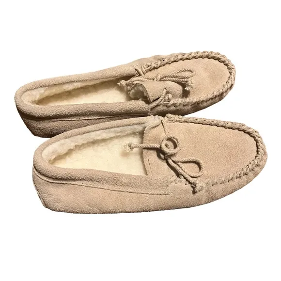 Cream Leather‎ Upper &amp; Sole Moccasins