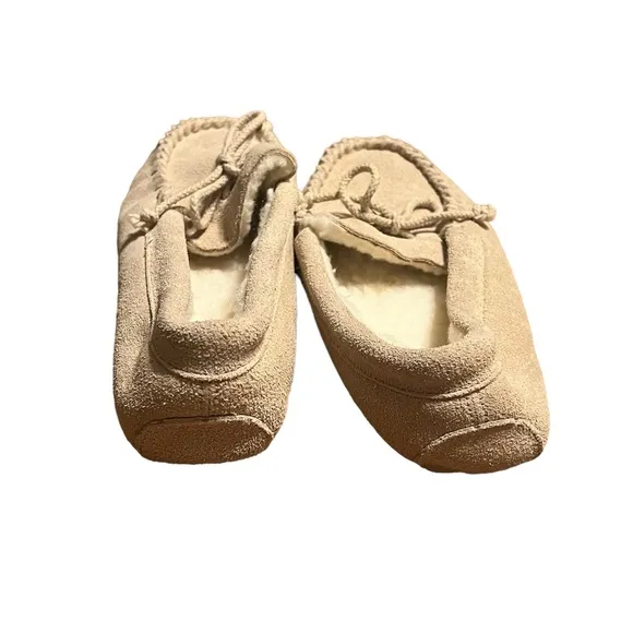Cream Leather‎ Upper &amp; Sole Moccasins