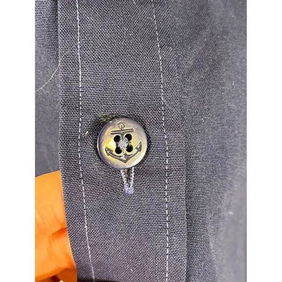 Creighton Skirt Men 16.5 Blue Button Down Collar US Coast Guard Military Vintage