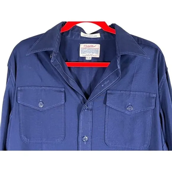 Creighton Skirt Men 16.5 Blue Button Down Collar US Coast Guard Military Vintage