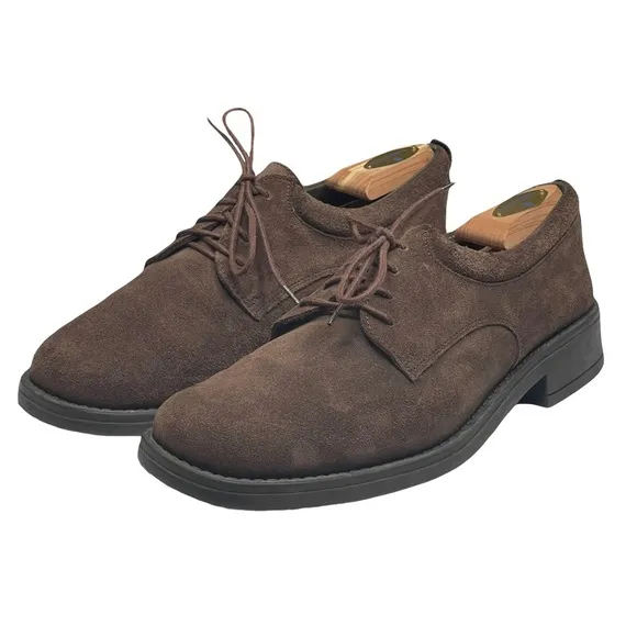 Cristian Lay  Lace Up Oxford Derby Dress Shoes  Dark Brown Suede  44 US 10 