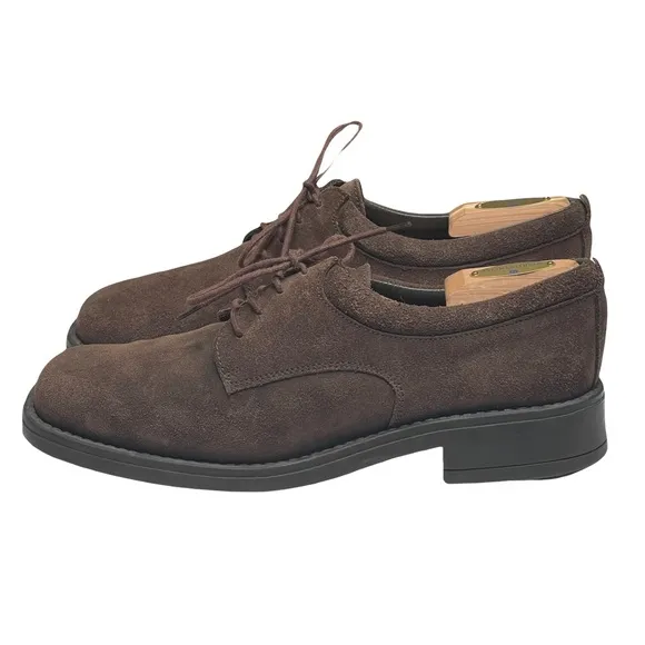 Cristian Lay  Lace Up Oxford Derby Dress Shoes  Dark Brown Suede  44 US 10 