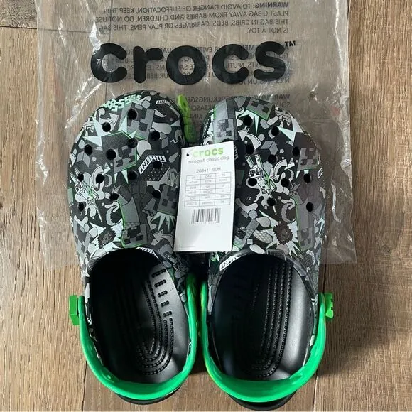 Crocs Adult Classic Minecraft Unisex Clog Shoes (Size 9 Women or 7 Men)