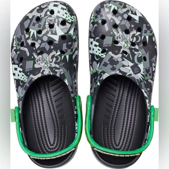 Crocs Adult Classic Minecraft Unisex Clog Shoes (Size 9 Women or 7 Men)