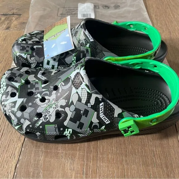Crocs Adult Classic Minecraft Unisex Clog Shoes (Size 9 Women or 7 Men)