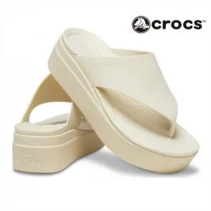 Crocs Brooklyn Women's Platform Flip Flop In Bone Neutral Size 9 NEW