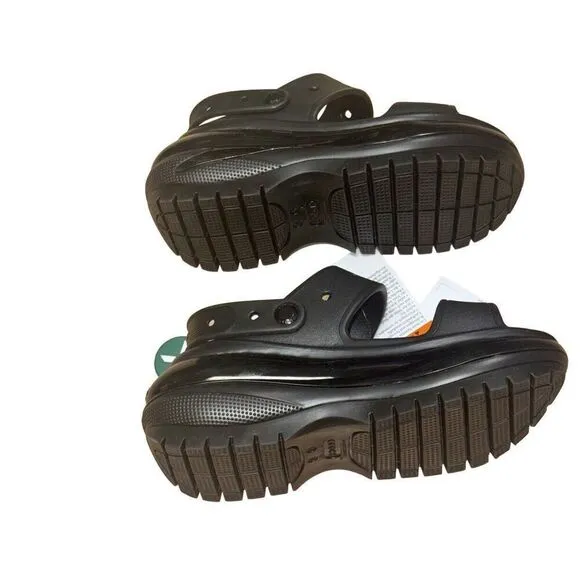 Crocs Classic Mega Crush Sandal  Thick Wedge Sandals Black Men's 5 Women's 7