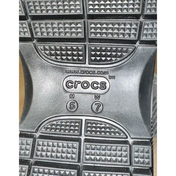 Crocs Classic Mega Crush Sandal  Thick Wedge Sandals Black Men's 5 Women's 7
