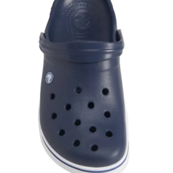 Crocs Classic Slip ons Crocband II Clog Navy Blue White New w tags W10 M8