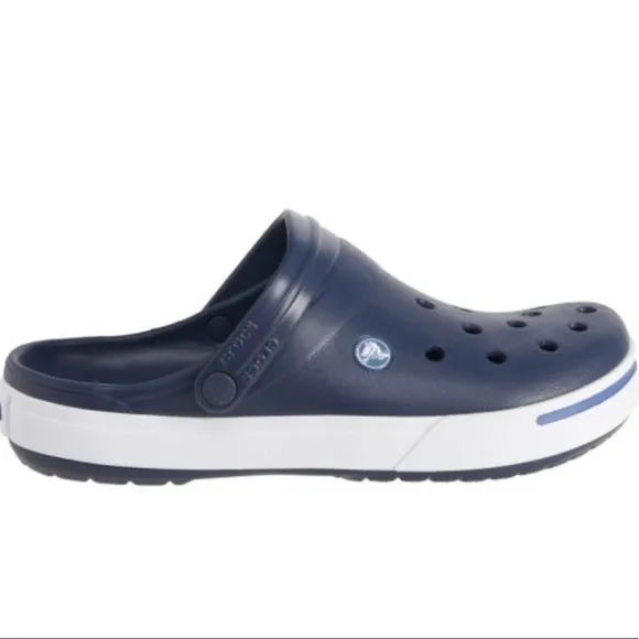 Crocs Classic Slip ons Crocband II Clog Navy Blue White New w tags W10 M8