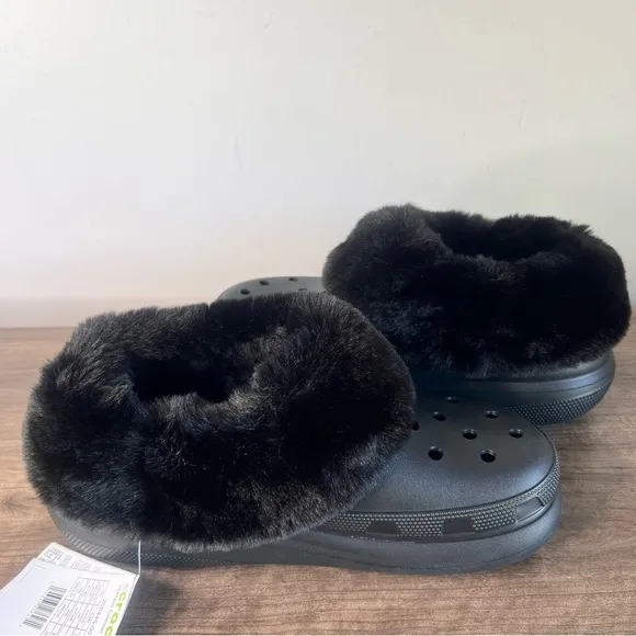 CROCS Furever Crush Womens Black Clog Size 10 or 8 #B1881