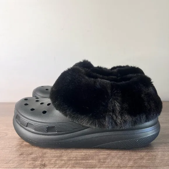 CROCS Furever Crush Womens Black Clog Size 10 or 8 #B1881