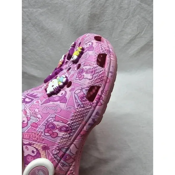 Crocs Hello Kitty and Friends Classic Clog   With Jibbitz- J6- Well Used.
