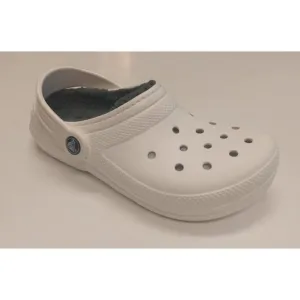 CROCS Kids Size J2 Classic Lined Clog K Lightweight Slip On Clogs Shoes White