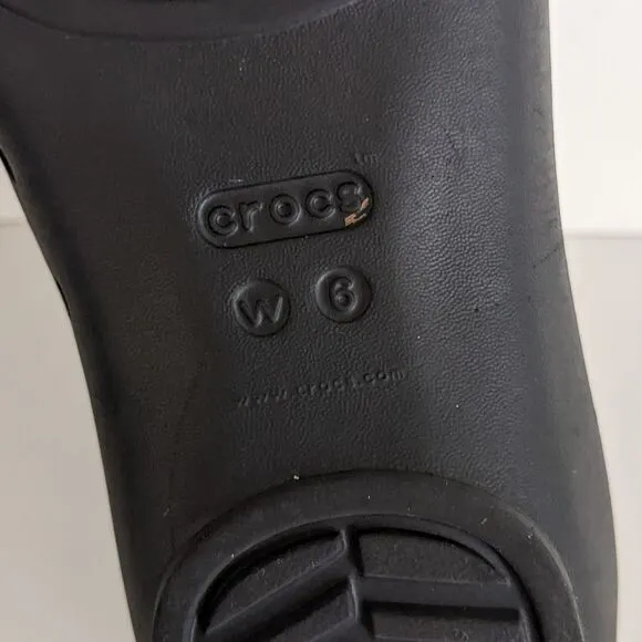 Crocs Lina Black Almond Toe Flats 6