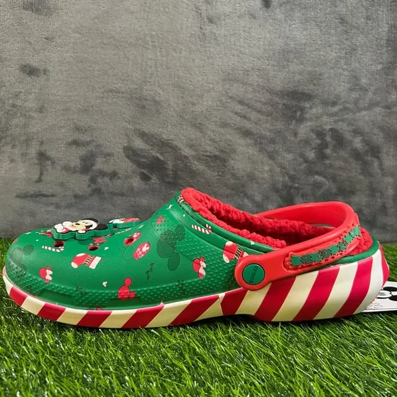 Crocs x Disney Mickey Mouse Christmas Clogs Fuzzy Lined Holiday Fun NWT Mens 11