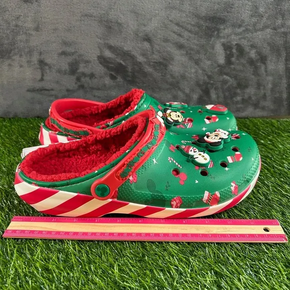 Crocs x Disney Mickey Mouse Christmas Clogs Fuzzy Lined Holiday Fun NWT Mens 11