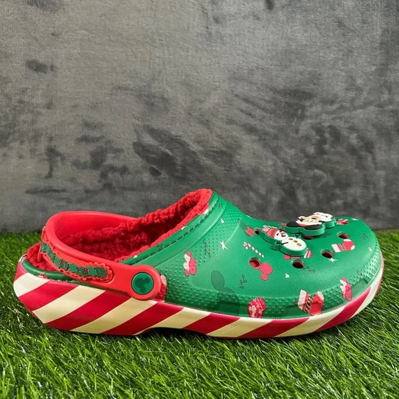 Crocs x Disney Mickey Mouse Christmas Clogs Fuzzy Lined Holiday Fun NWT Mens 11