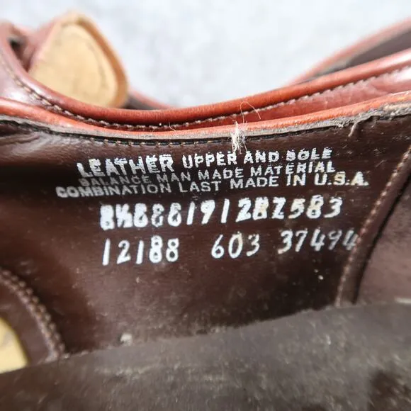 Crown Imperial Shoes Mens 8.5 Derby Oxford Leather Goodyear Welt Vintage Brown