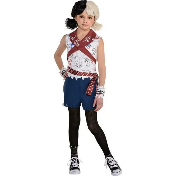 Cruella/Estella Gym Class Kids Costume with matching Wig