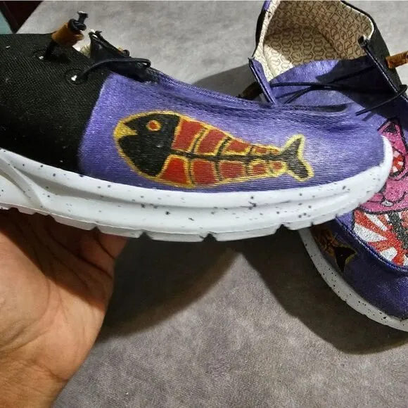 Custom Painted Shoes Sneakers SWEET KAWAII CAT 12.5W/10.5M