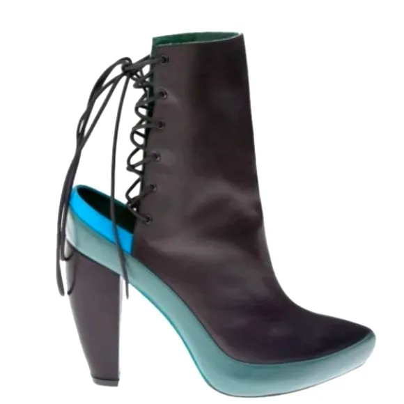 Cynthia Rowley pony lace up boots