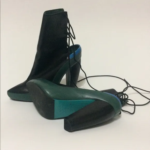 Cynthia Rowley pony lace up boots