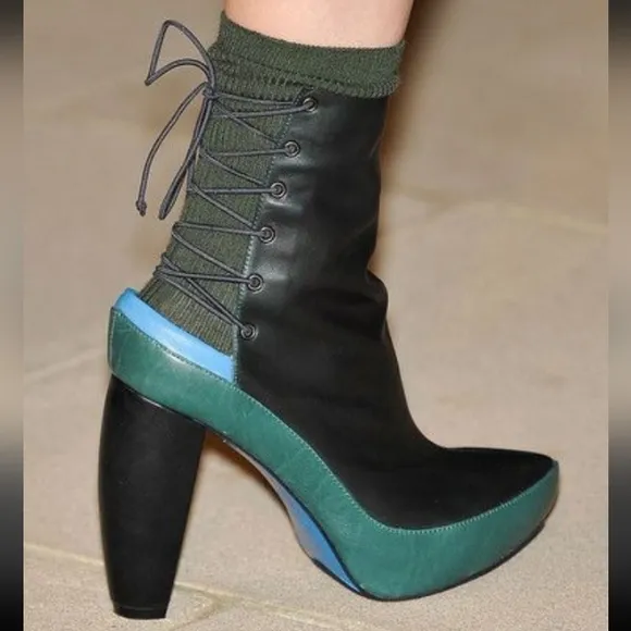 Cynthia Rowley pony lace up boots