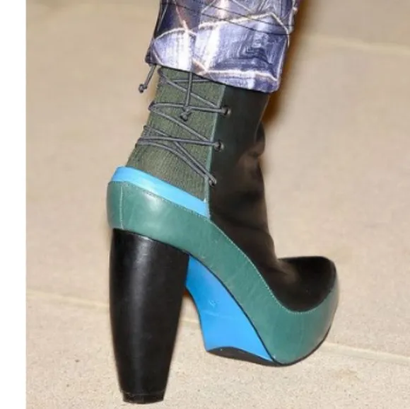 Cynthia Rowley pony lace up boots