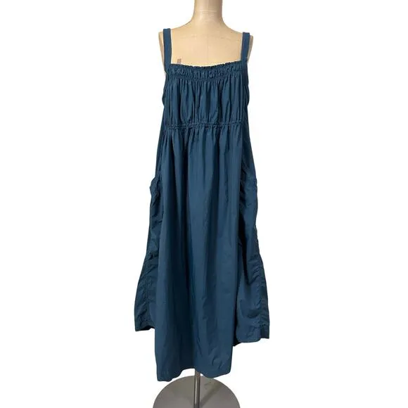 Daily Practice Blue Knit Strap Adjustable Drawstring Waist Cotton Blend Maxi XL