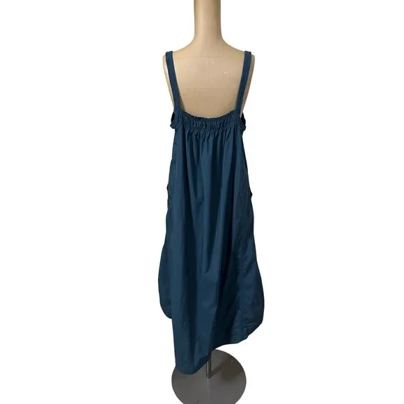 Daily Practice Blue Knit Strap Adjustable Drawstring Waist Cotton Blend Maxi XL