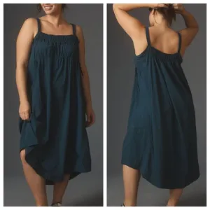Daily Practice Blue Knit Strap Adjustable Drawstring Waist Cotton Blend Maxi XL