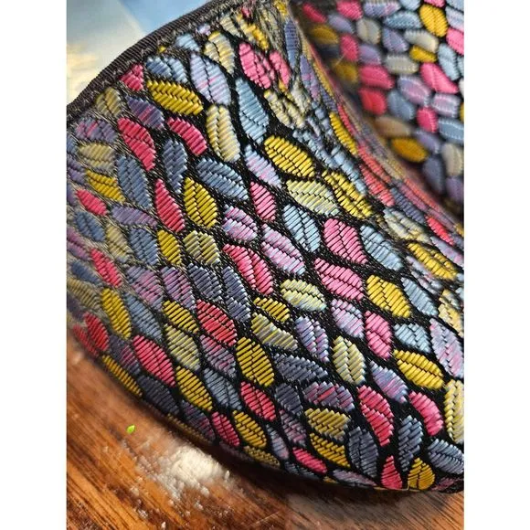 Daniel Green Vintage 60's Jacquard Metalic Fabric Peep Toe Wedges Size 7