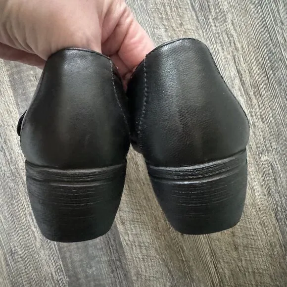Dansko Adelle Mary Jane Wedges Black Leather Size 41