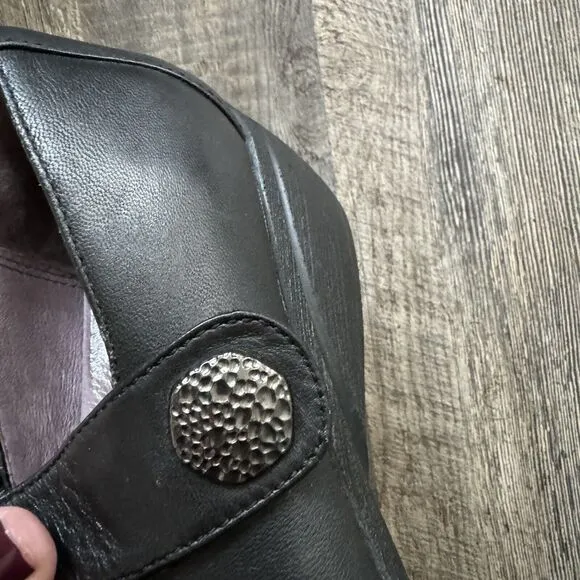 Dansko Adelle Mary Jane Wedges Black Leather Size 41