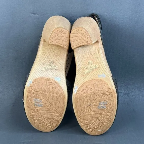 Dansko Teagan Gunmetal sandals shoes womens size 7.5 (38)