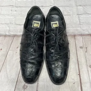 DAVID EDEN CROCODILE ALLIGATOR SHOES OXFORD DERBY Size 10.5 Black B369 -29