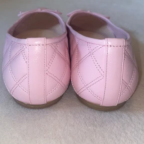 Delman Willa pink quilted patent toe cap ballet flats Sz 7 NWOT