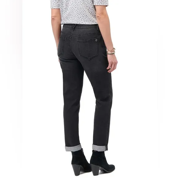 Democracy &quot;Ab&quot;solution® Black Denim Cuffed Girlfriend Jeans