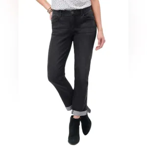 Democracy &quot;Ab&quot;solution® Black Denim Cuffed Girlfriend Jeans