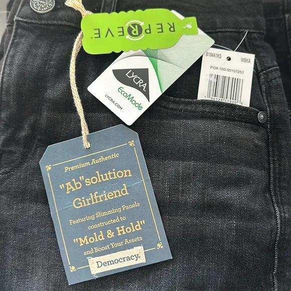 Democracy &quot;Ab&quot;solution® Black Denim Cuffed Girlfriend Jeans