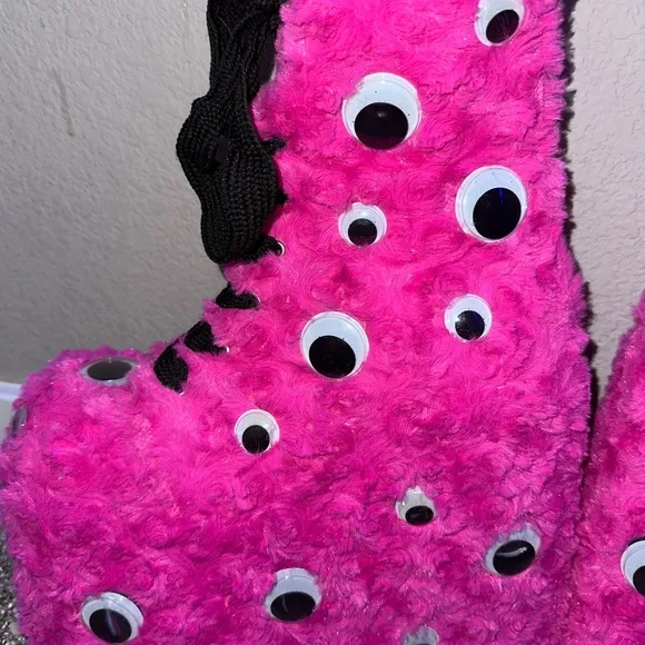Demonia Dolls Kills Furry Googly Eyes Lace Up Platfrom Boots