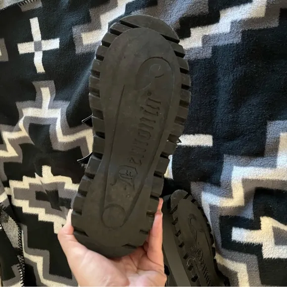 Demonia Slacker Combat Black Platform Boots Size 7