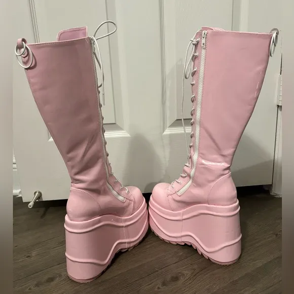 Demonia x Dolls Kill Wave-200 Sweet Evil Intentions Wedge Platform Boots